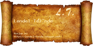 Lendel Tünde névjegykártya